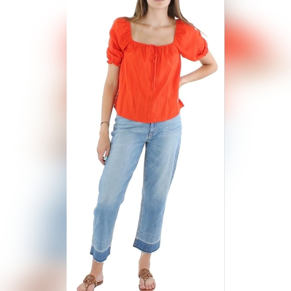 Sanctuary Women's Remember Me Gingham Puff Sleeve Top Red XXS - Picture 6 of 9